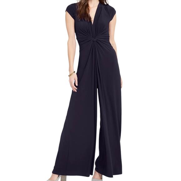 Vince Camuto Pants - Vince Camuto Women’s Twist Front Plunge Jumpsuit Navy Size L
